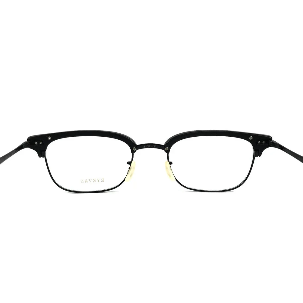 Eyevan Eyeglasses Frames Bernal MPBK/BK Matte Black Rectangle Full Rim 51-21-145